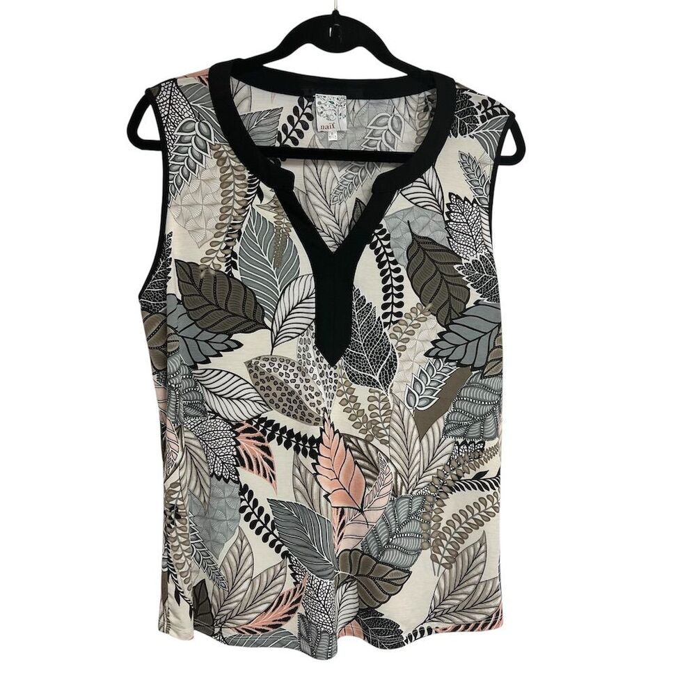 Naïf Women's Floral Sleeveless V-Neck Tank Top Size L Multicolor